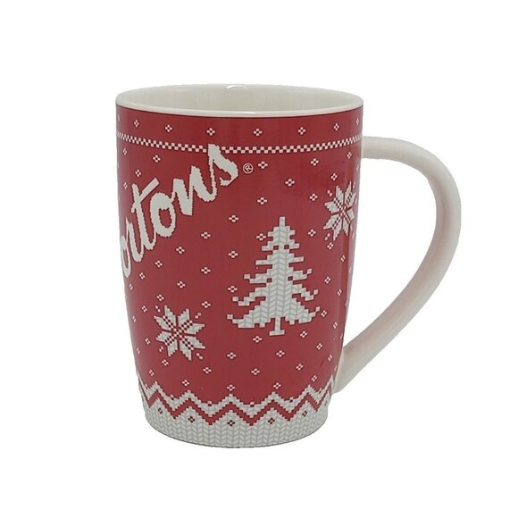 Tim Hortons Christmas Cross Stitch Coffee Mug Limited Edition Number 2015 Cup - Picture 1 of 6